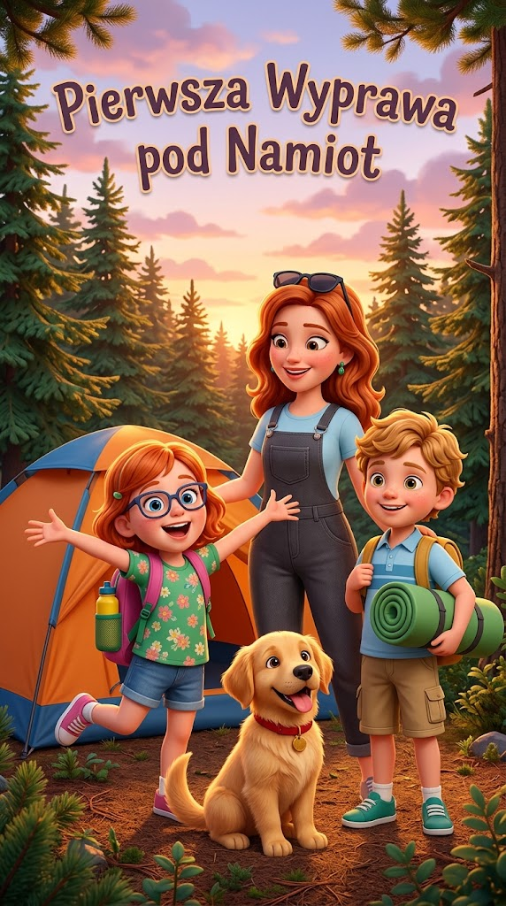 Personalized book cover: a family camping adventure