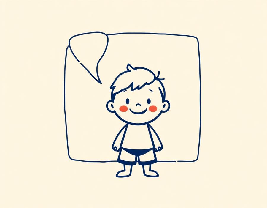 Uśmiechnięte dziecko w kadrze komiksu z dymkiem